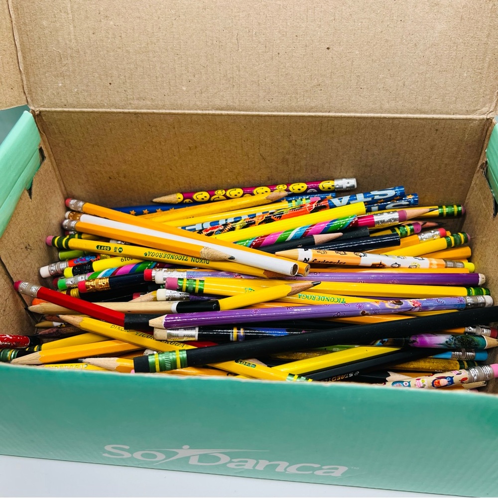 Pencil Bundle OVER 200 pencils/erasers Mainly NEW, some sharpened, and some used